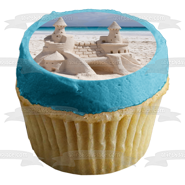 Imagen comestible para tarta con castillo de arena de playa ABPID52611 