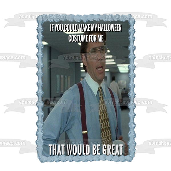 Imagen de decoración comestible para tarta de Office Space Halloween Meme Bill Lumbergh ABPID52766 