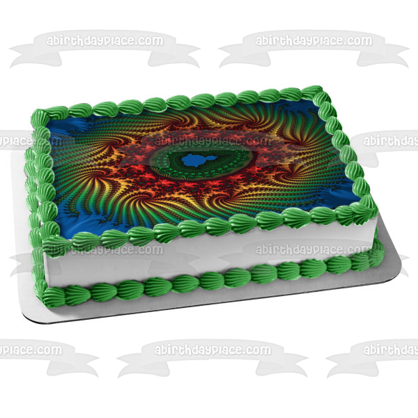 Imagen comestible para decoración de tarta con patrón de espiral colorido de Buddah ABPID52934 