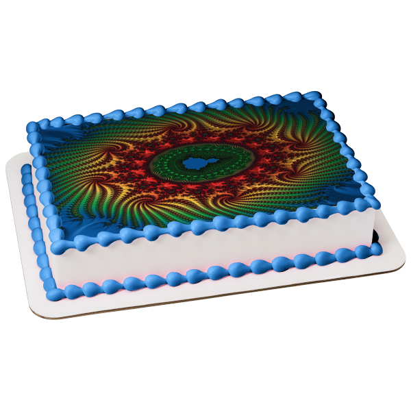 Imagen comestible para decoración de tarta con patrón de espiral colorido de Buddah ABPID52934 