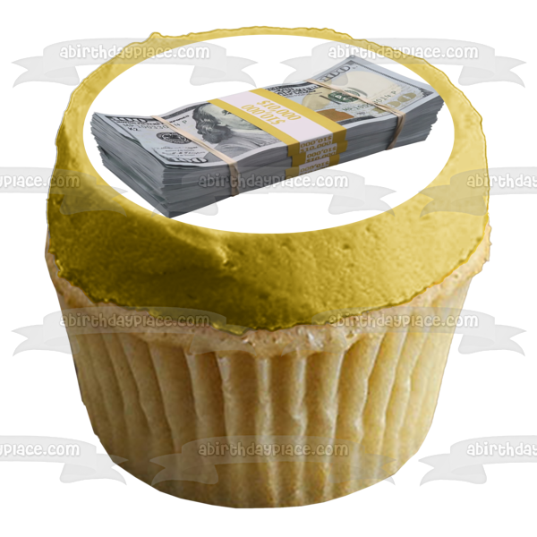 Stack of 100 Dollar Bills Cash Money Edible Cake Topper Image ABPID52953