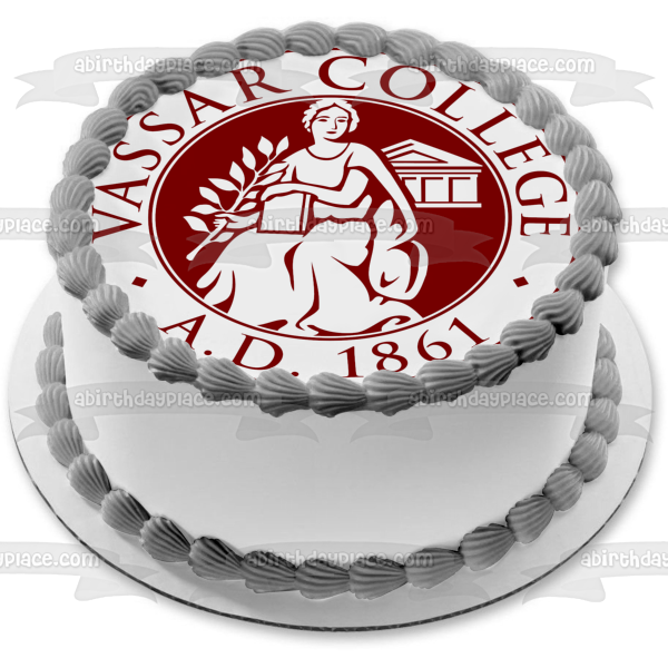 Vassar College AD 1861 Imagen de decoración comestible para tarta de la Ivy League femenina ABPID52852 