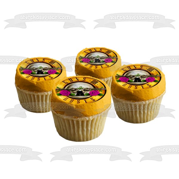 Imagen de decoración comestible para tarta con revelación de género de Guns or Roses ABPID53018 