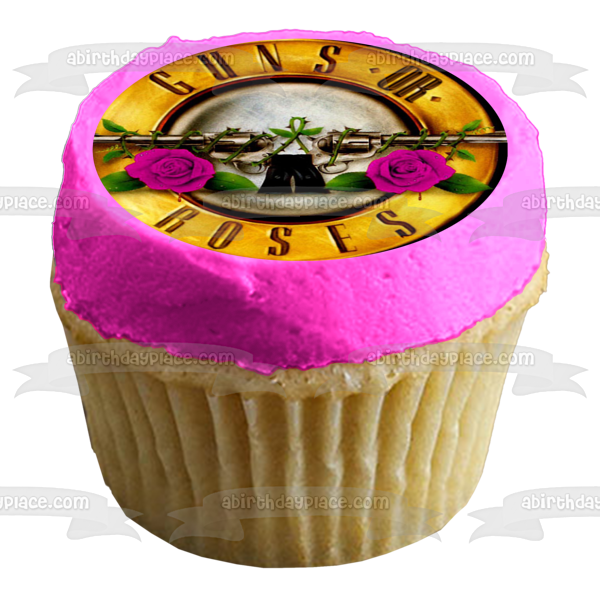 Imagen de decoración comestible para tarta con revelación de género de Guns or Roses ABPID53018 