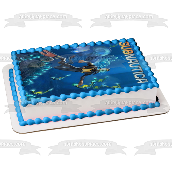 Subnautica Videojuego Ocean Aquatic Game Cover Edible Cake Topper Imagen ABPID53210 