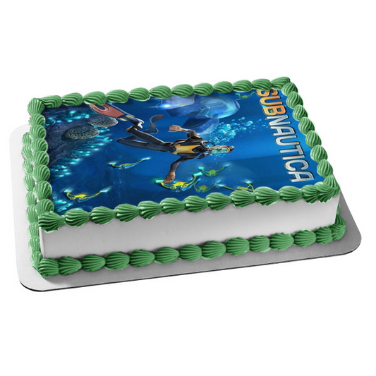 Subnautica Videojuego Ocean Aquatic Game Cover Edible Cake Topper Imagen ABPID53210 