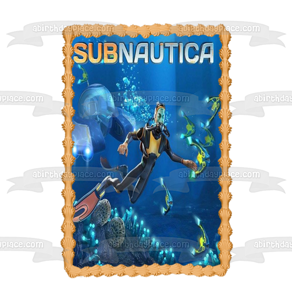 Subnautica Videojuego Ocean Aquatic Game Cover Edible Cake Topper Imagen ABPID53210 