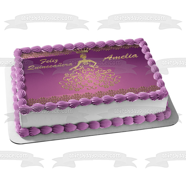 Purple And Gold Birthday Cake