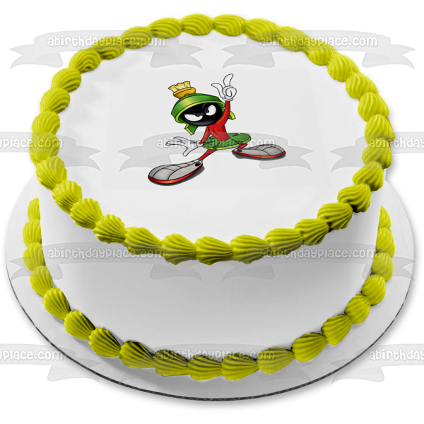 Imagen de decoración comestible para tarta de Marvin el marciano Looney Tunes, dibujos animados clásicos, ABPID53231 