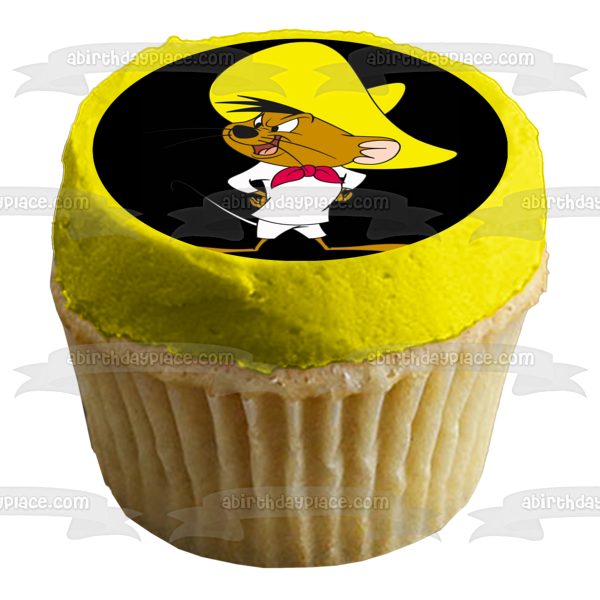 Imagen de adorno comestible para pastel de Looney Tunes clásico de dibujos animados de Speedy Gonzales ABPID53235 