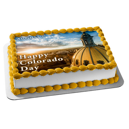 Happy Colorado Day State House Edible Cake Topper Image ABPID54148