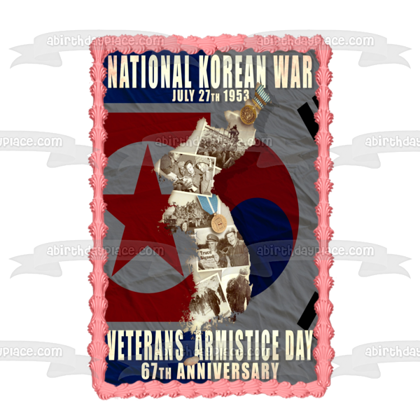 Imagen comestible para tarta del 67 aniversario del Día Nacional del Armisticio de los Veteranos de la Guerra de Corea ABPID54145 