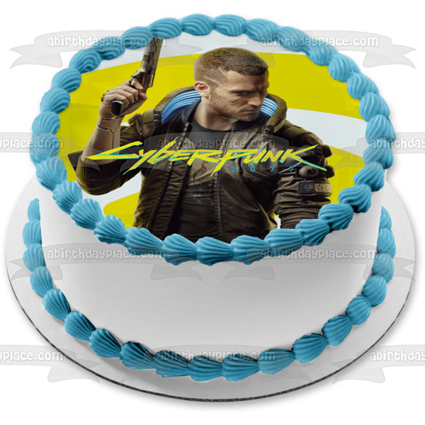 Cyberpunk 2077 Johnny Silverhand Edible Cake Topper Image ABPID53412