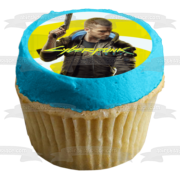 Cyberpunk 2077 Johnny Silverhand Edible Cake Topper Image ABPID53412