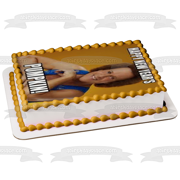 Happy New Year's Pumpkin! Richard Simmons New Year Resolutions Edible Cake Topper Image ABPID53551