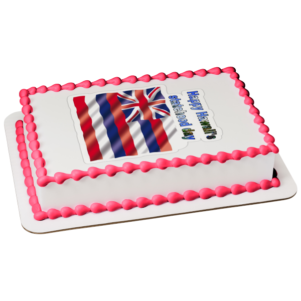 Happy Hawaii Statehood Day Flag Edible Cake Topper Image ABPID54175