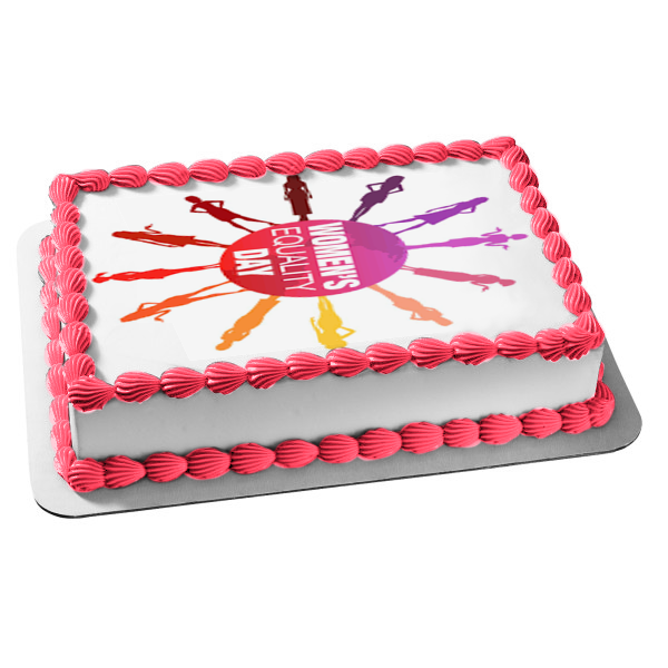 Women's Equality Day Colorful Silhouettes of Women Edible Cake Topper Image ABPID54180