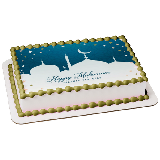 Happy Muharram Islamic New Year Edible Cake Topper Image ABPID54164