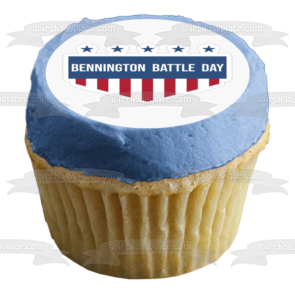 Bennington Battle Day Vermont American Flag Edible Cake Topper Image ABPID54168