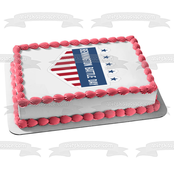 Bennington Battle Day Vermont American Flag Edible Cake Topper Image ABPID54168