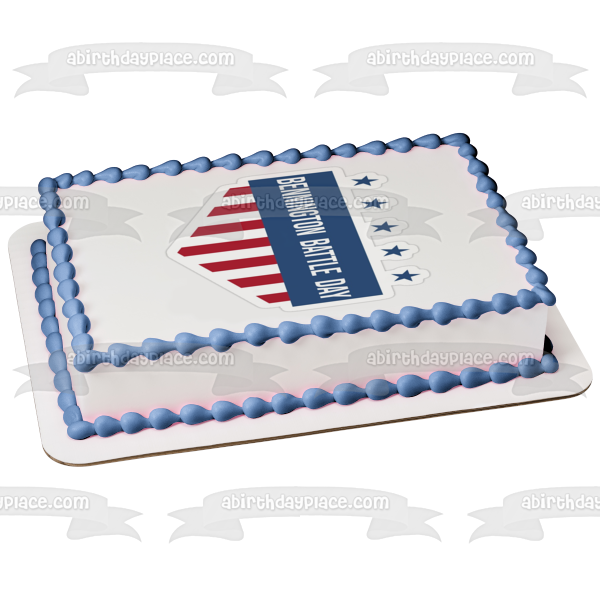 Bennington Battle Day Vermont American Flag Edible Cake Topper Image ABPID54168