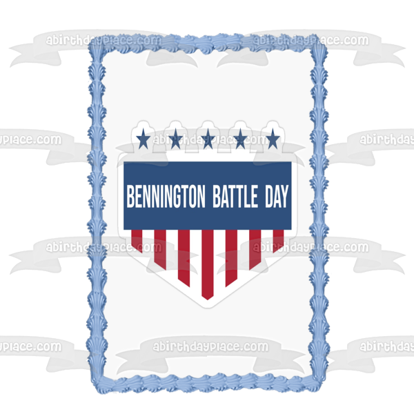 Bennington Battle Day Vermont American Flag Edible Cake Topper Image ABPID54168