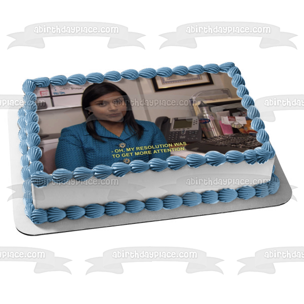 The Office Kelly Kapoor New Year's Resolution Happy New Year Edible Cake Topper Image ABPID53556