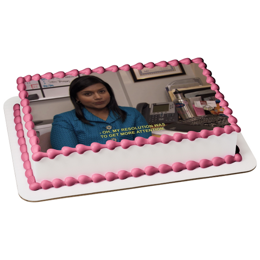 The Office Kelly Kapoor Resolución de Año Nuevo Feliz Año Nuevo Imagen comestible para decoración de tarta ABPID53556 