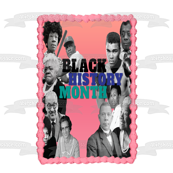 Black History Month Muhammad Ali Rosa Parks Edible Cake Topper Image ABPID53569