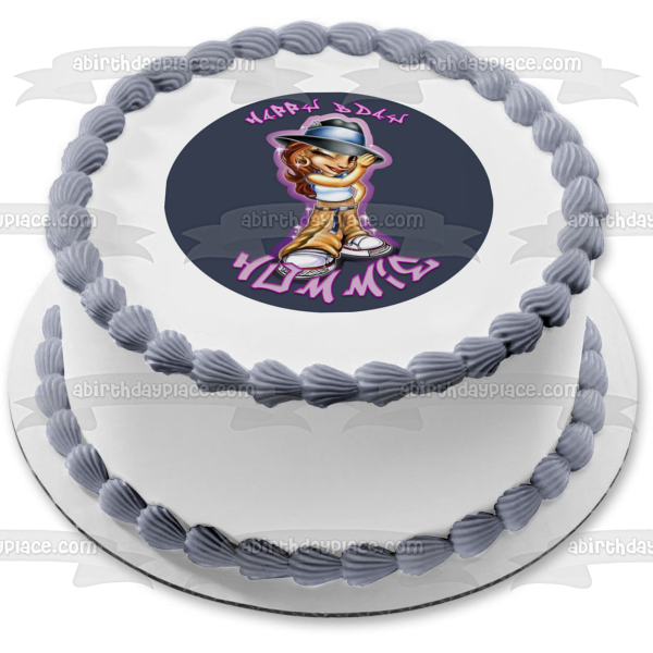 Betty Boop Chola Chicano Feliz Cumpleaños Personalizable Edible Cake Topper Imagen ABPID53617 