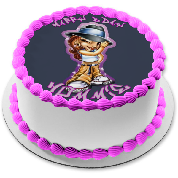 Betty Boop Chola Chicano Happy Birthday Customizable Edible Cake Topper Image ABPID53617