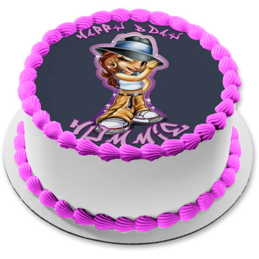 Betty Boop Chola Chicano Feliz Cumpleaños Personalizable Edible Cake Topper Imagen ABPID53617 