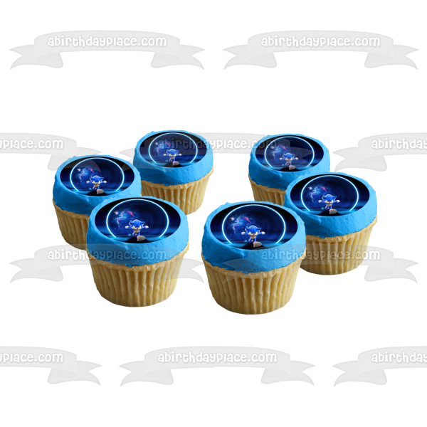 Imagen comestible para decoración de tarta de Sonic corriendo por el universo ABPID53625 