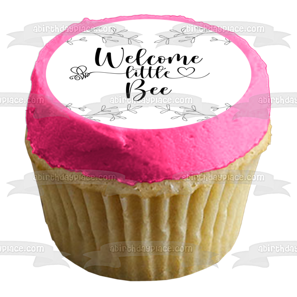 Welcome Little Bee Baby Shower Edible Cake Topper Image Edible Cake Topper Image ABPID54018