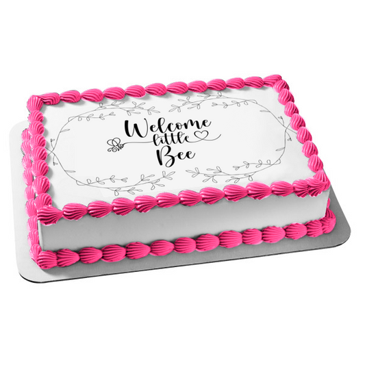 Welcome Little Bee Baby Shower Edible Cake Topper Image Edible Cake Topper Image ABPID54018