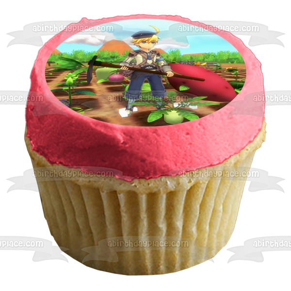 Rune Factory 5 Ares Gardening Edible Cake Topper Image ABPID53967