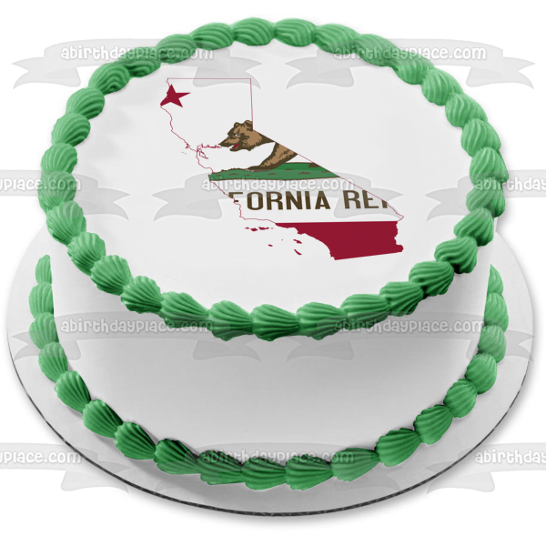 Imagen de decoración comestible para tarta del oso pardo del día de admisión de California ABPID54200 