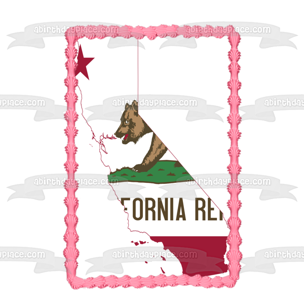 Imagen de decoración comestible para tarta del oso pardo del día de admisión de California ABPID54200 