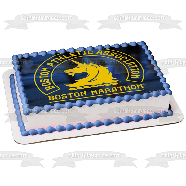 Imagen comestible para decoración de tarta con el logotipo del maratón de Boston ABPID54284 