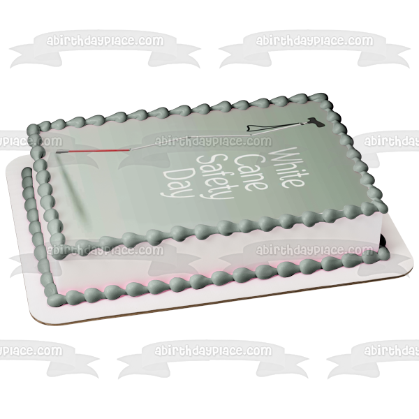 White Cane Safety Day Edible Cake Topper Image ABPID54288