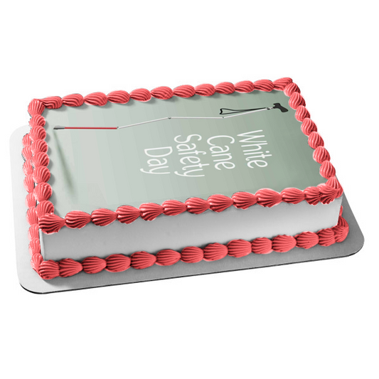 White Cane Safety Day Edible Cake Topper Image ABPID54288