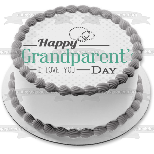 Happy Grandparents Day "I Love You" Edible Cake Topper Image ABPID54216