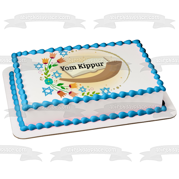 Decoración comestible para tarta con flores de las estrellas de David de Yom Kippur, imagen ABPID54222 