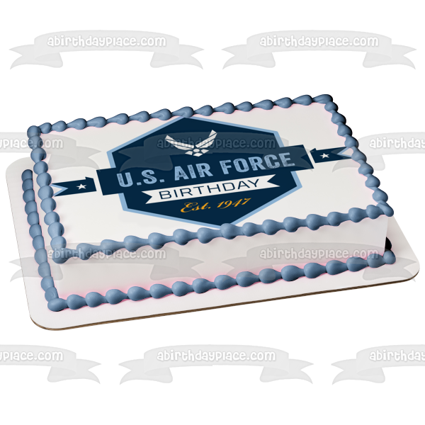 Imagen comestible para tarta de cumpleaños de la Fuerza Aérea de EE. UU. ABPID54229 