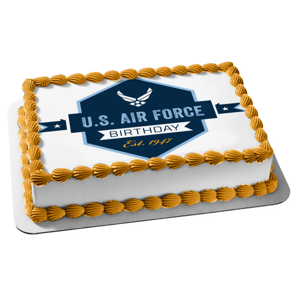 U.S. Air Force Birthday Edible Cake Topper Image ABPID54229