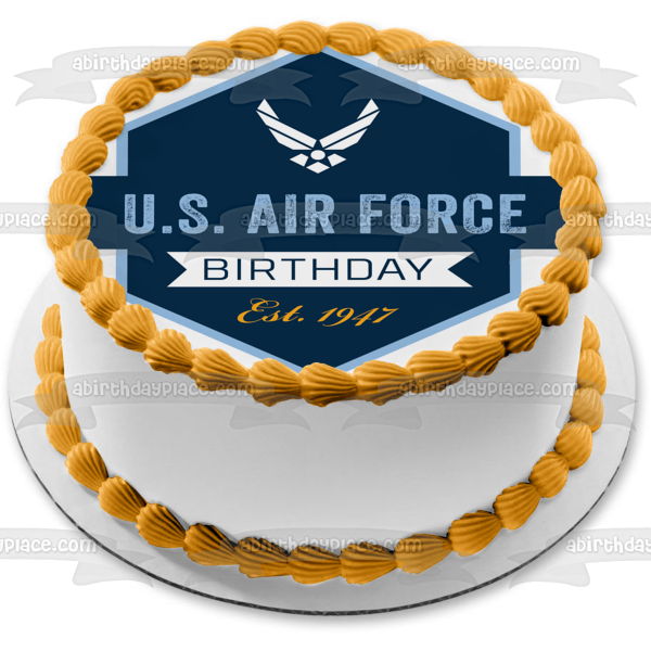 Imagen comestible para tarta de cumpleaños de la Fuerza Aérea de EE. UU. ABPID54229 