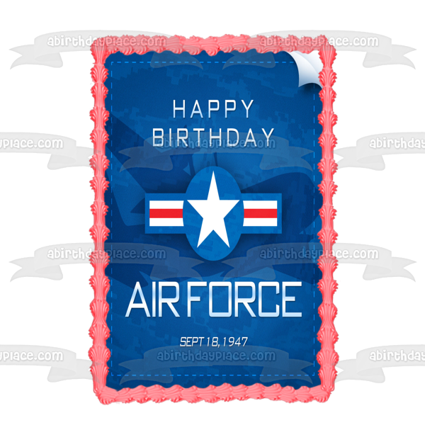 Feliz cumpleaños Fuerza Aérea de los Estados Unidos 18 de septiembre de 1947 Imagen comestible para tarta ABPID54231 