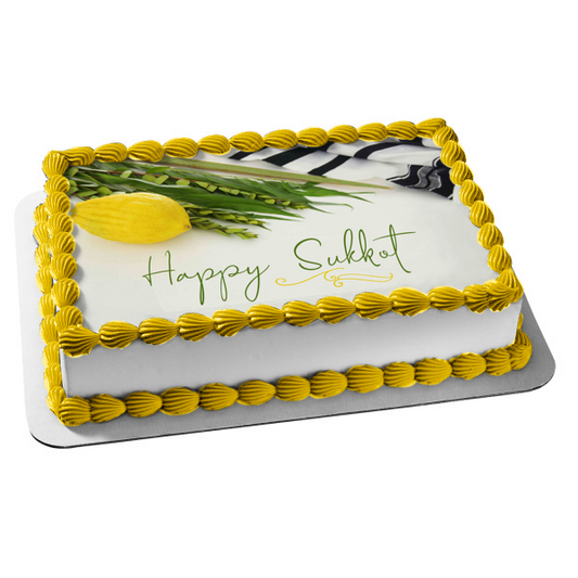 Happy Sukkot Edible Cake Topper Image ABPID54235