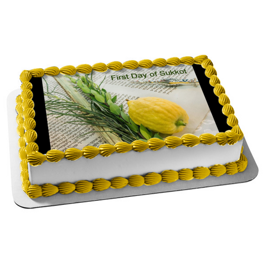 First Day of Sukkot Edible Cake Topper Image ABPID54236