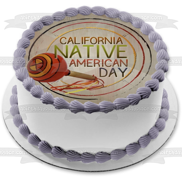 Imagen comestible para decoración de tarta del Día de los Nativos Americanos de California ABPID54241 